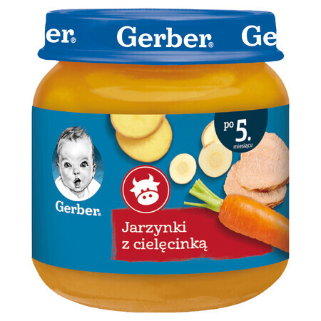 Gerber Dinner, verdure con carne di vitello, dopo 5 mesi, 125 g