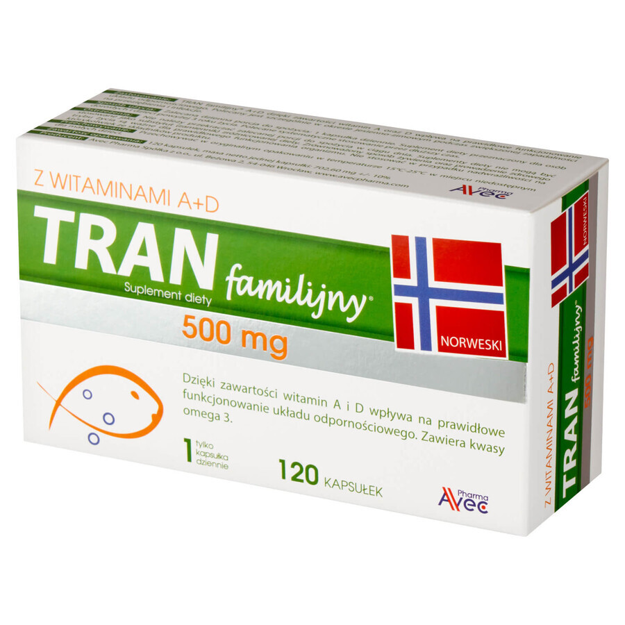 Avec Pharma Family Tranium con vitamine A + D, 120 capsule