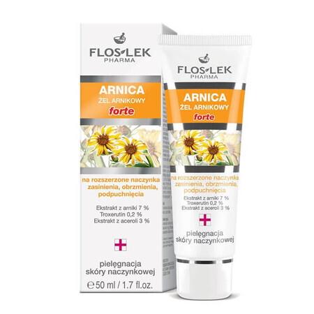 Flos-Lek Arnica, Arnica gel Forte, for dilated capillaries, bruises, bumps, bumps, 50 ml