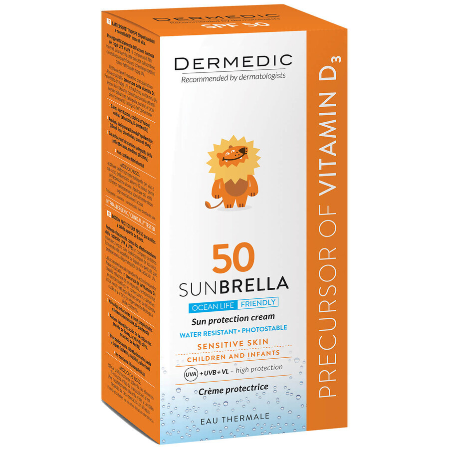 Dermedic Sunbrella Baby, crema protettiva per bambini e neonati, pelle sensibile, SPF 50, 50 g