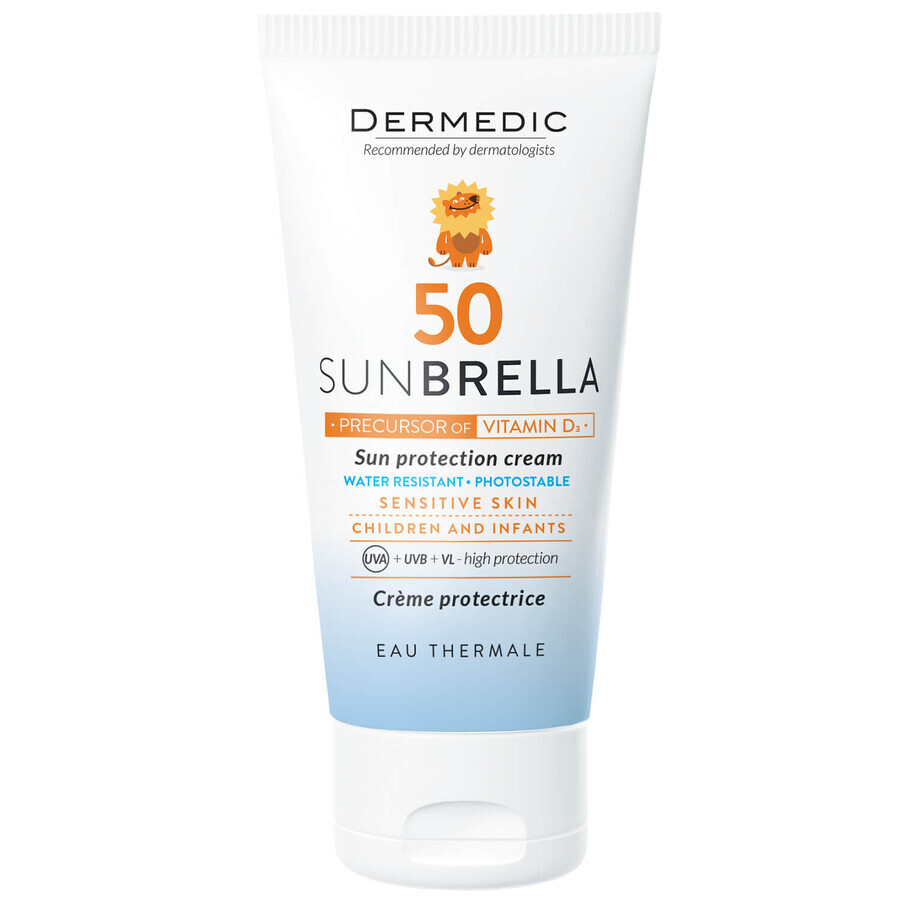 Dermedic Sunbrella Baby, crema protettiva per bambini e neonati, pelle sensibile, SPF 50, 50 g