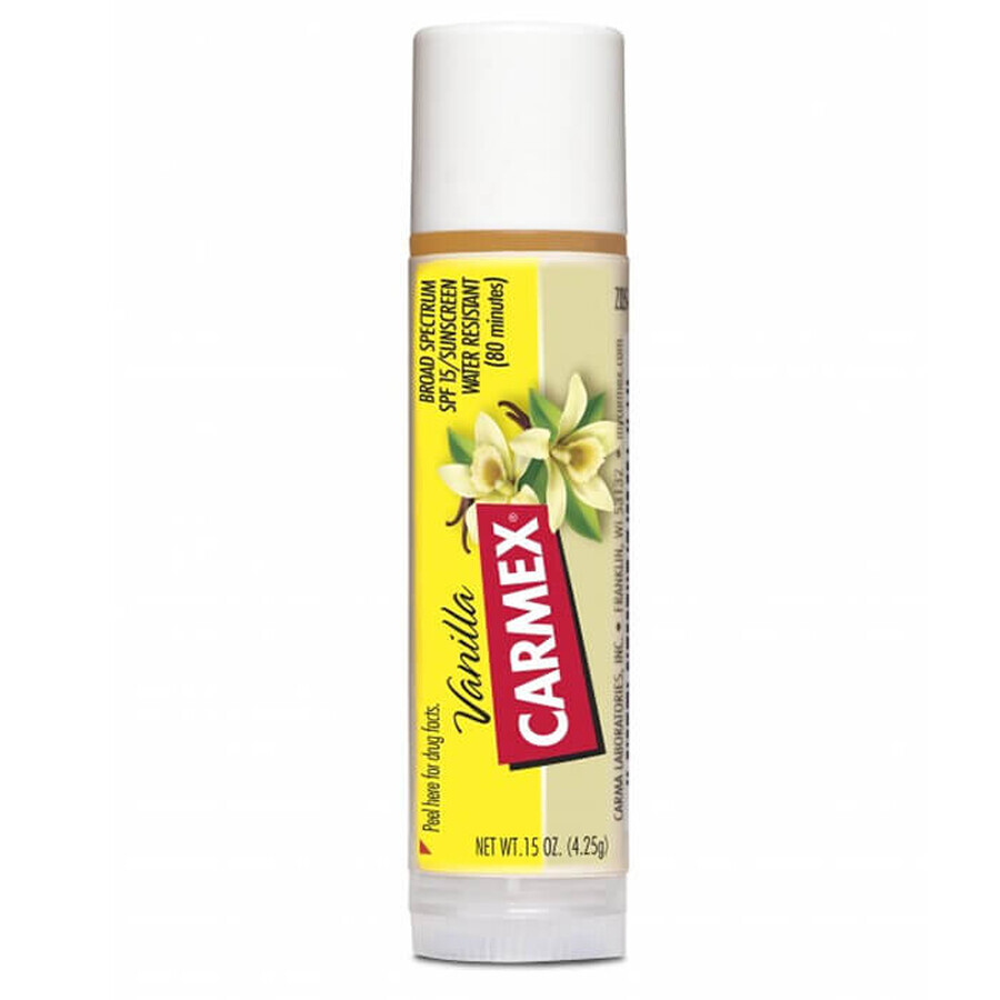 Carmex Vanilla, balsamo per labbra, stick, SPF 15, 4,25 g