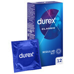 Durex Classic, preservativi classici lisci, 12 pezzi