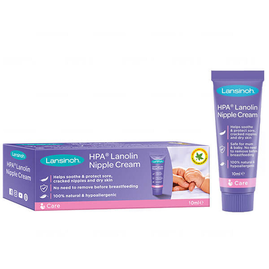 Lansinoh, lanolina HPA, crema per capezzoli, 10 ml