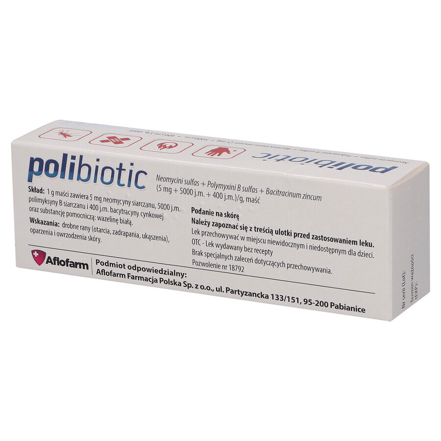 Polibiotic (5 mg + 5000 IE + 400 IE)/g, zalf, 15 g