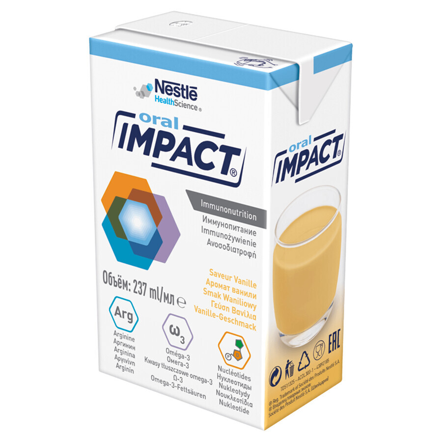  Impact Oral Preparato nutrizionale, gusto vaniglia, 3 x 237 ml, Nestlé