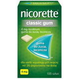 Nicorette Classic Gum 4 mg, gomma da masticare medicinale, 105 pezzi