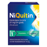 NiQuitin Transparent 21 mg/24 h, sistema transdermico, cerotto, 7 pezzi