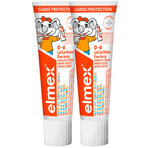 Elmex, dentifricio per bambini con aminofluoruro, 0-6 anni, 2 x 50 ml