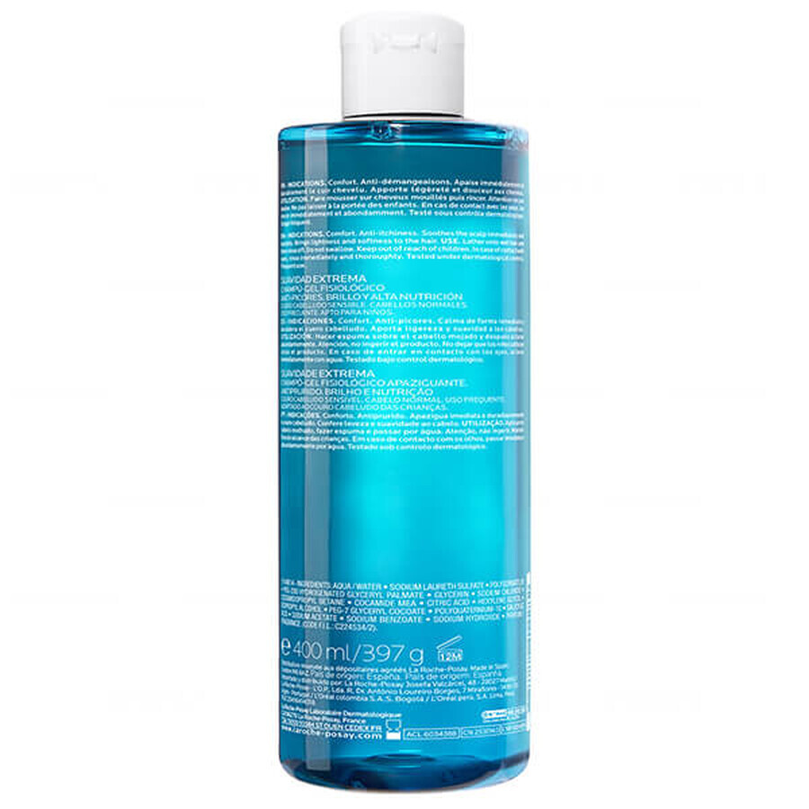 La Roche-Posay Kerium, shampoo estremamente delicato per il cuoio capelluto sensibile, 400 ml