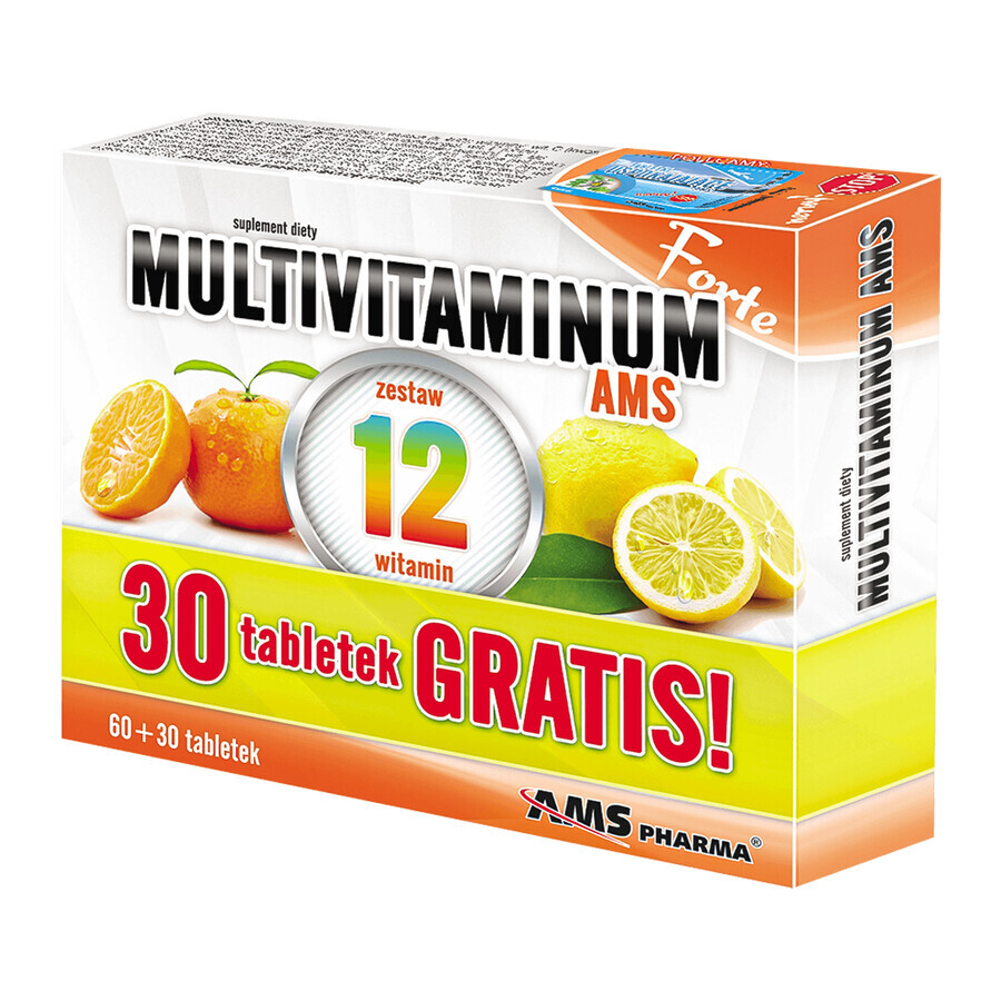 Multivitaminum AMS Forte, 60 comprimate + 30 comprimate gratuite