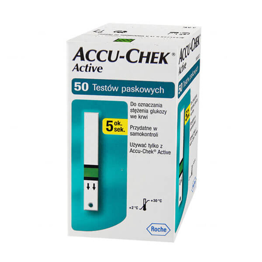 Accu-Chek Active, meter teststrips, 50 eenheden