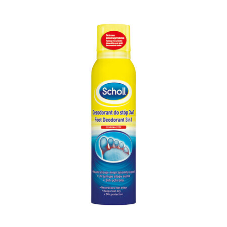 Scholl, deodorante per piedi 3in1, protezione antimicotica, 150 ml