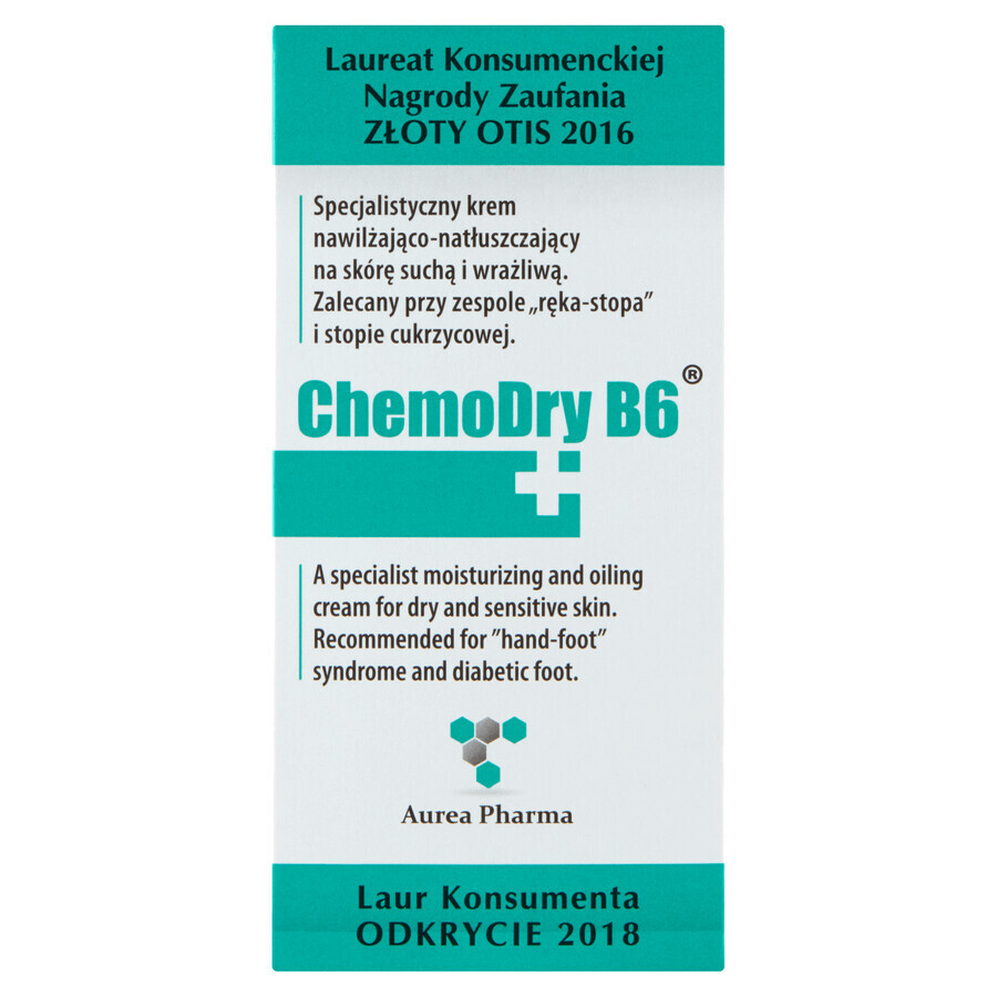 Chemodry B6, crema idratante e lubrificante specializzata per pelli secche, sensibili e irritate, 50 ml