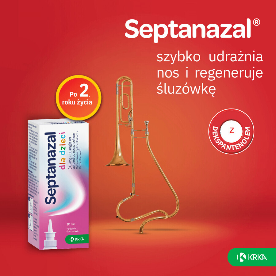 SeptaNazal per bambini (0,5 mg + 50 mg)/ ml, spray nasale, da 2 a 6 anni di età, 10 ml