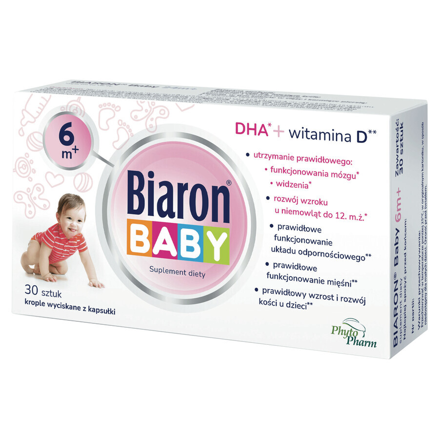 Biaron Baby 6m+, para niños mayores de 6 meses, 30 cápsulas giratorias