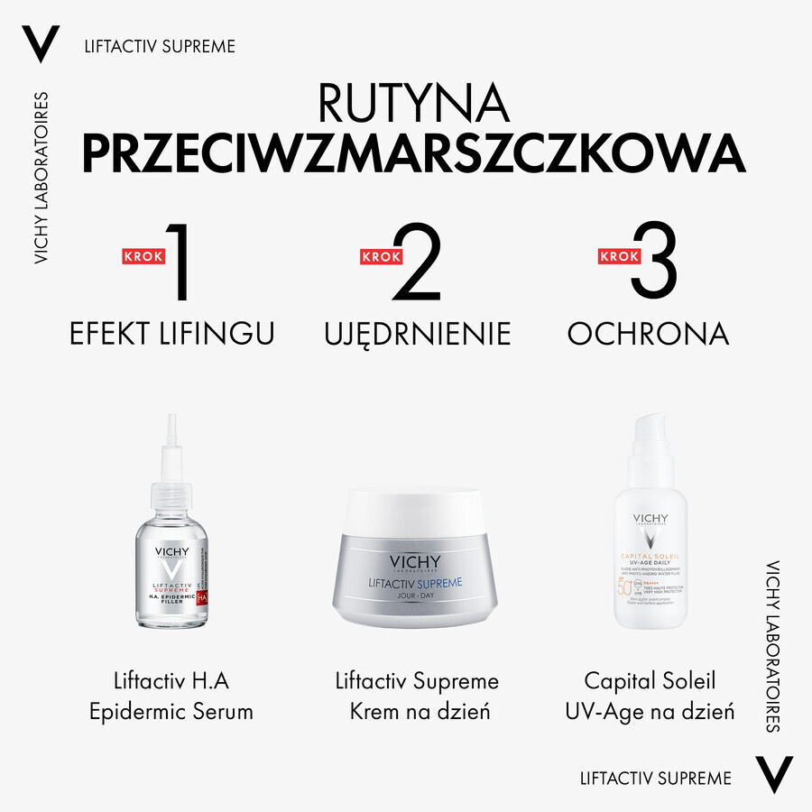 Vichy Liftactiv Supreme, crema giorno rassodante antirughe, pelle normale e mista, 50 ml