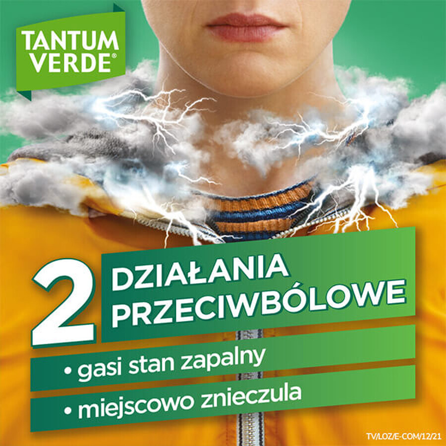 Tantum Verde 3 mg, aromă de mentă, 30 pastile tari