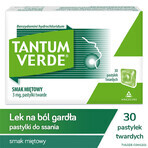 Tantum Verde 3 mg, aromă de mentă, 30 pastile tari