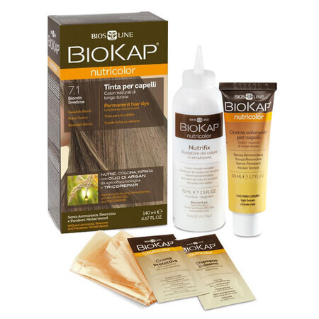 Biokap Nutricolor, colore per capelli, 7.1 biondo svedese, 140 ml