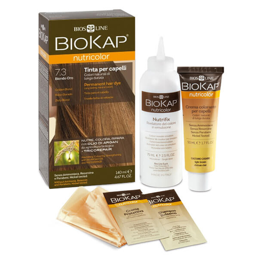 Biokap Nutricolor, culoare de păr, 7.3 blond auriu, 140 ml