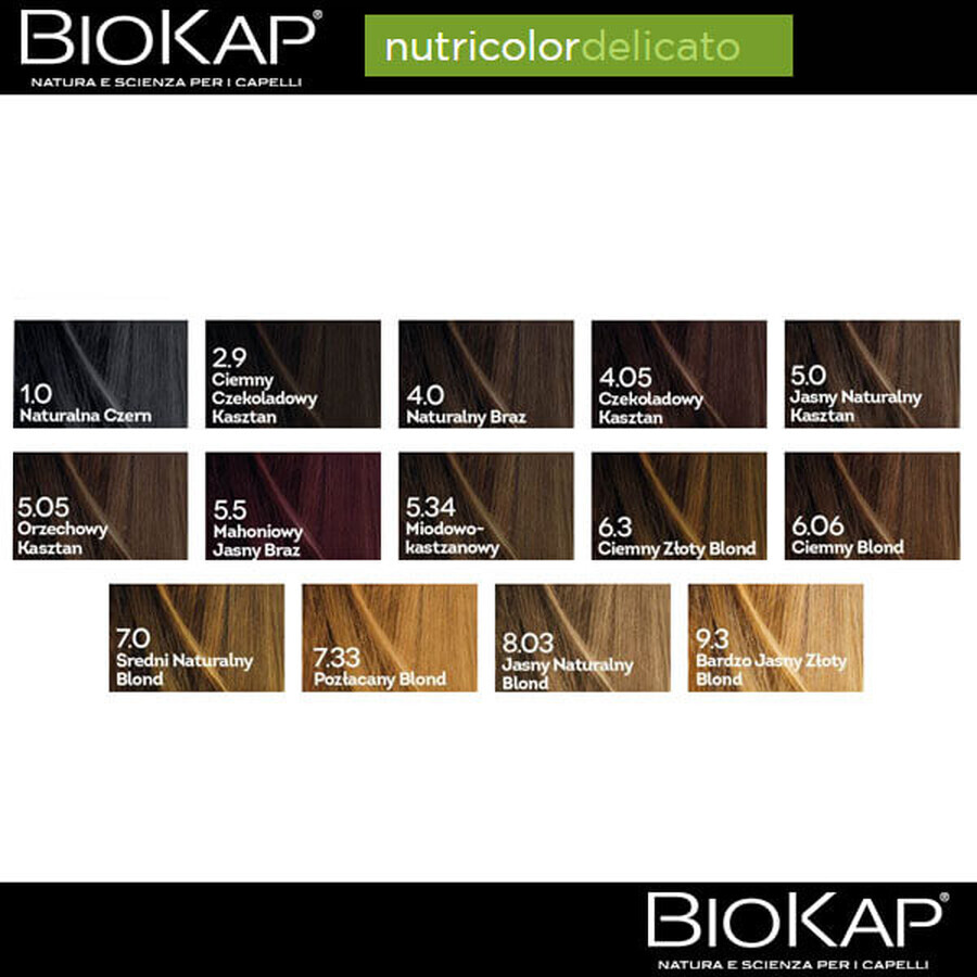 Biokap Nutricolor Delicato, culoare de păr, 4.0 maro natural, 140 ml