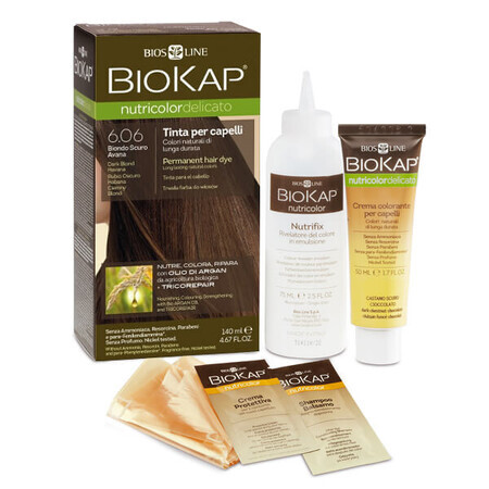 Biokap Nutricolor Delicato, colore per capelli, 6.06 biondo scuro, 140 ml