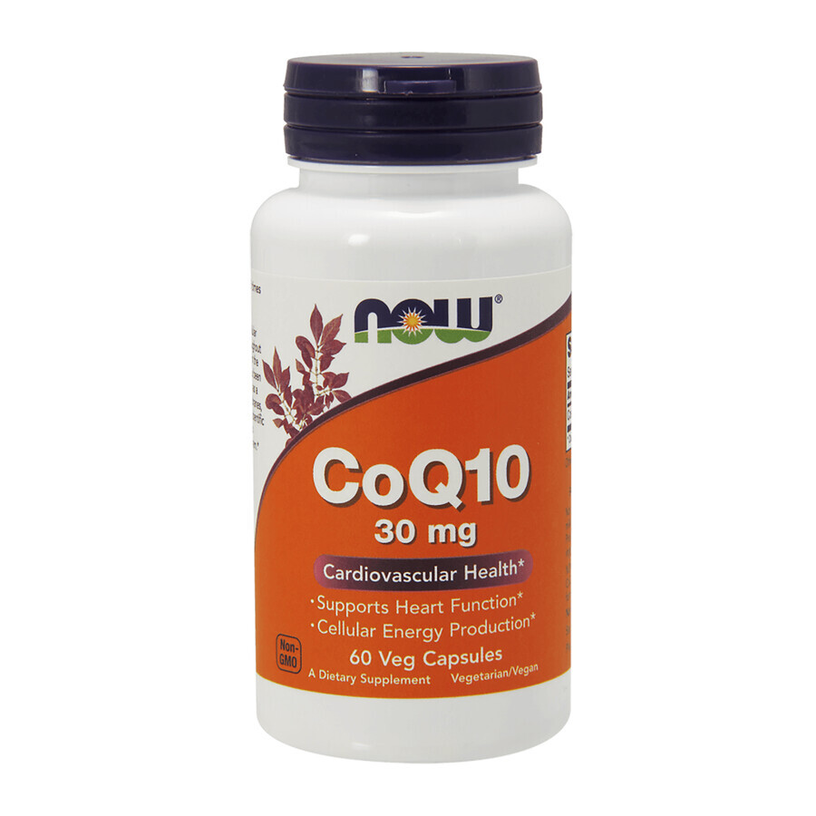 Now Foods CoQ10 30 mg, coenzima Q10, 60 capsule vegetali