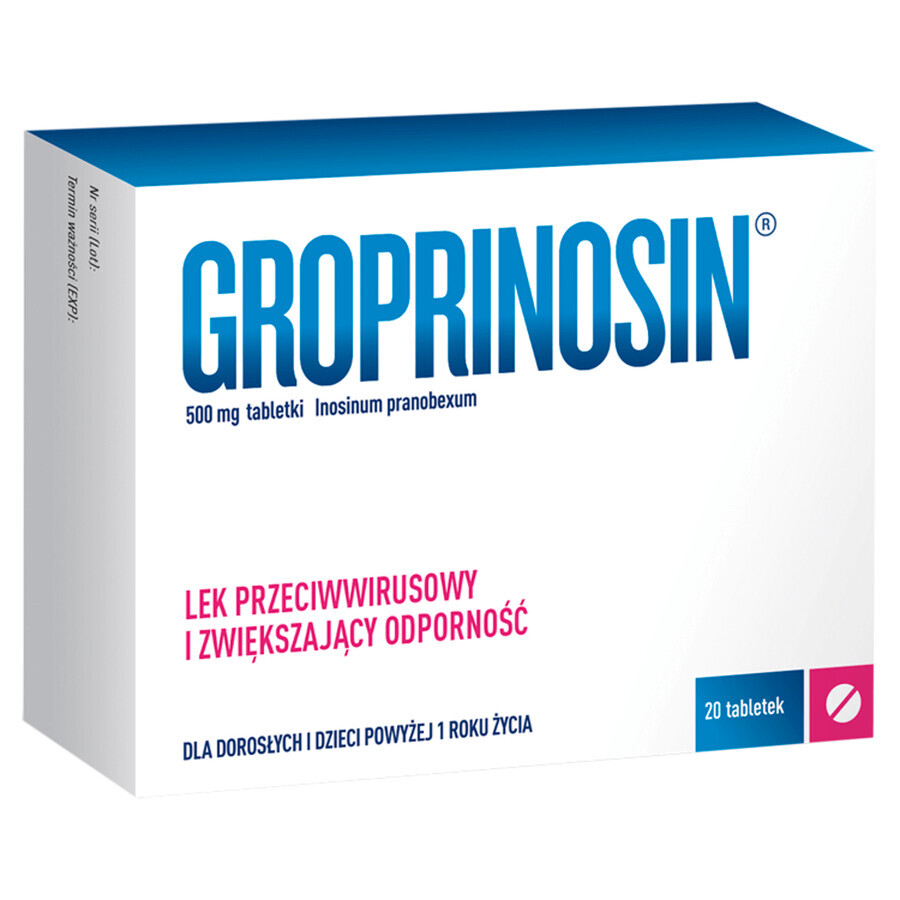 Groprinosin 500 mg, 20 comprimate