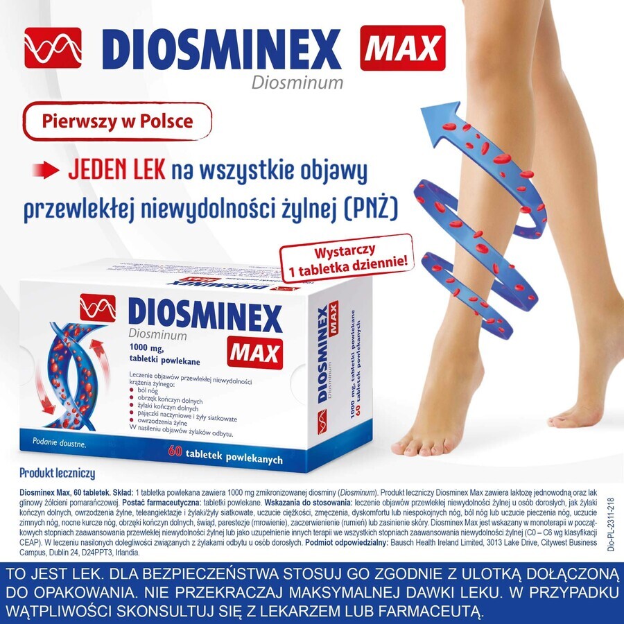 Diosminex Max 1000 mg, 60 comprimés