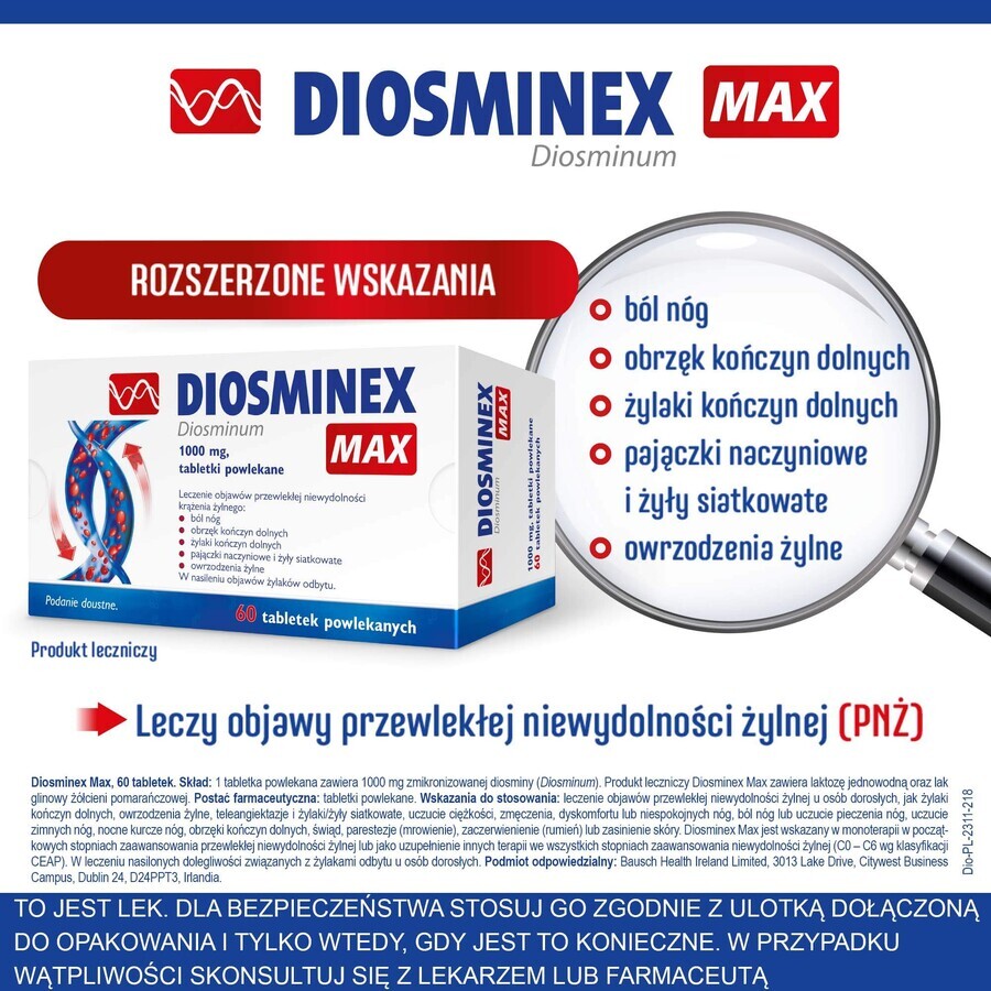 Diosminex Max 1000 mg, 60 comprimés