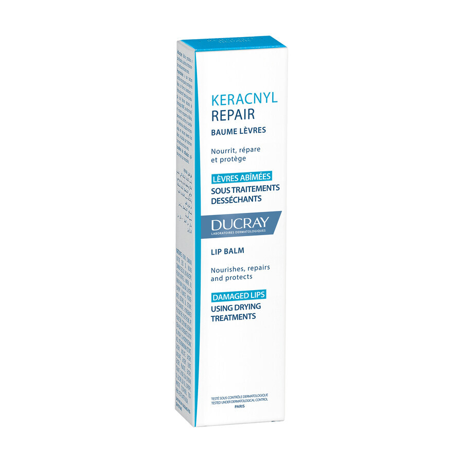 Ducray Keracnyl Repair, balsamo labbra rigenerante, pelle secca, 15 ml