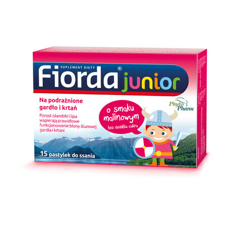 Fiorda Junior, gusto lampone, 15 pastiglie