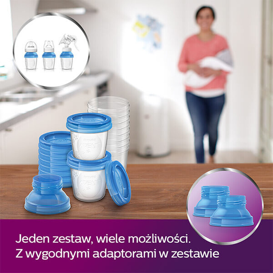 Avent, recipiente pentru lapte matern, SCF618/ 10, 10 x 180 ml