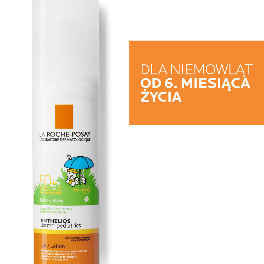 La Roche-Posay Anthelios Dermo-Pediatrics, latte protettivo per viso e corpo dai 6 mesi, SPF 50+, 50 ml