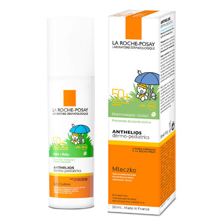 La Roche-Posay Anthelios Dermo-Pediatrics, latte protettivo per viso e corpo dai 6 mesi, SPF 50+, 50 ml