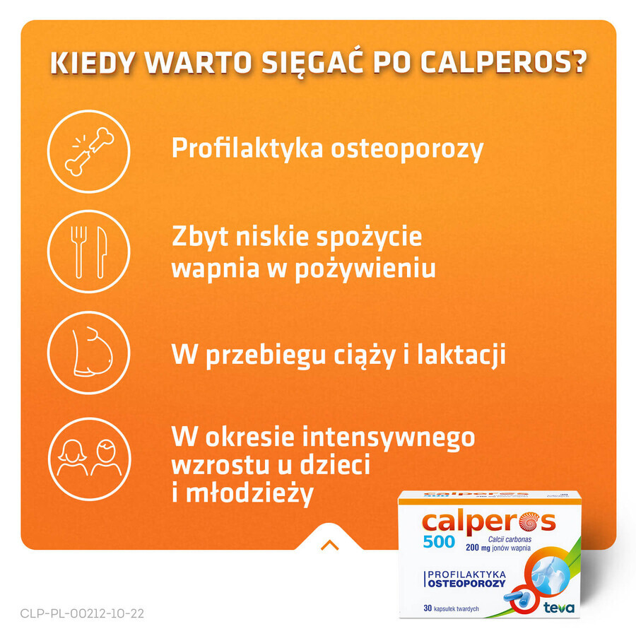 Calperos 500 200 mg, 30 hard capsules