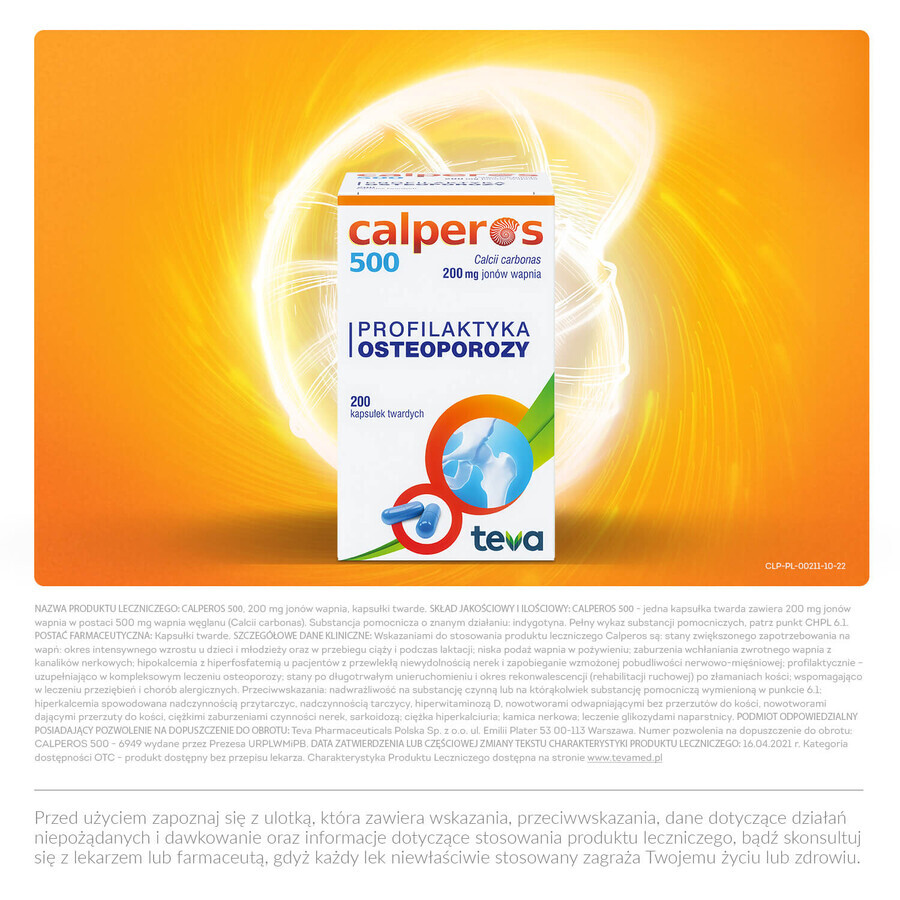 Calperos 500 200 mg, 200 capsule rigide