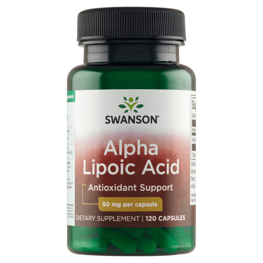 Acido alfa lipoico Swanson, Acido alfa lipoico 50 mg, 120 capsule