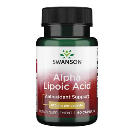 Acido alfa lipoico Swanson, Acido alfa lipoico 300 mg, 60 capsule