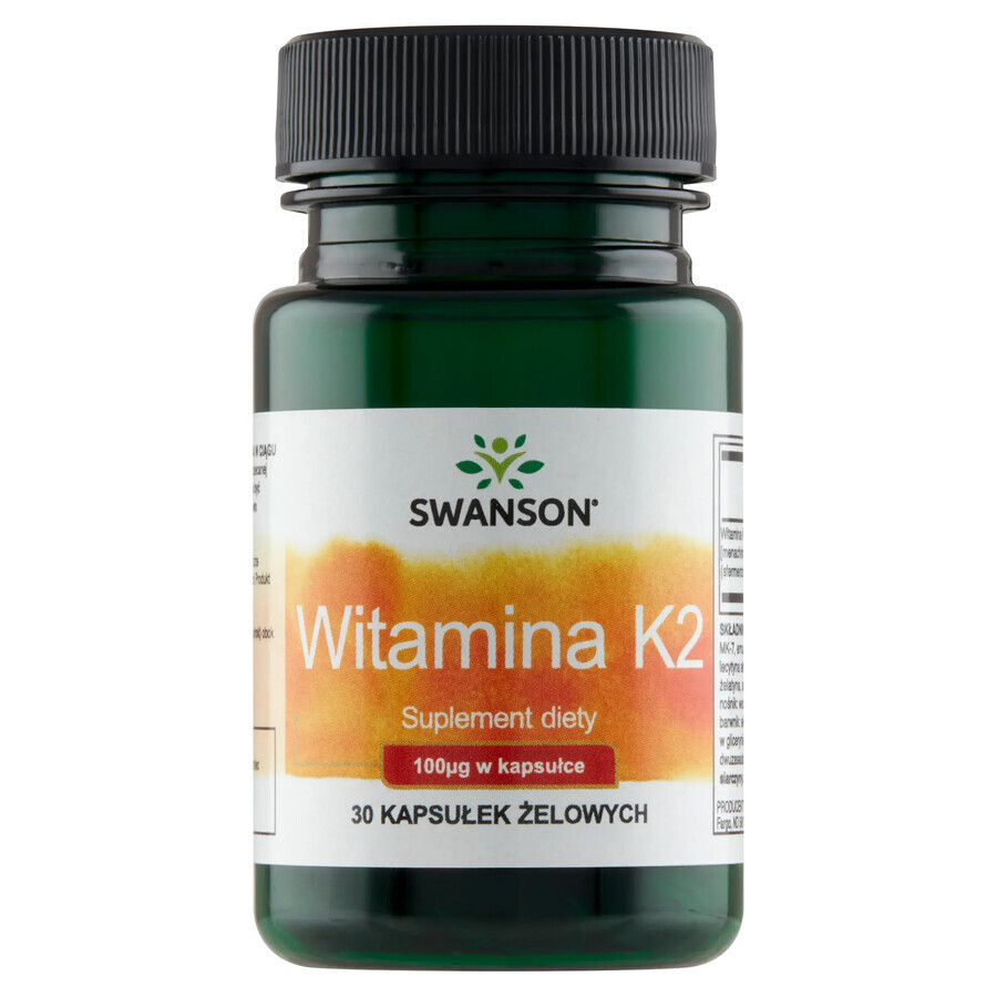 Swanson K-2, vitamin K 100 µg, 30 gel capsules