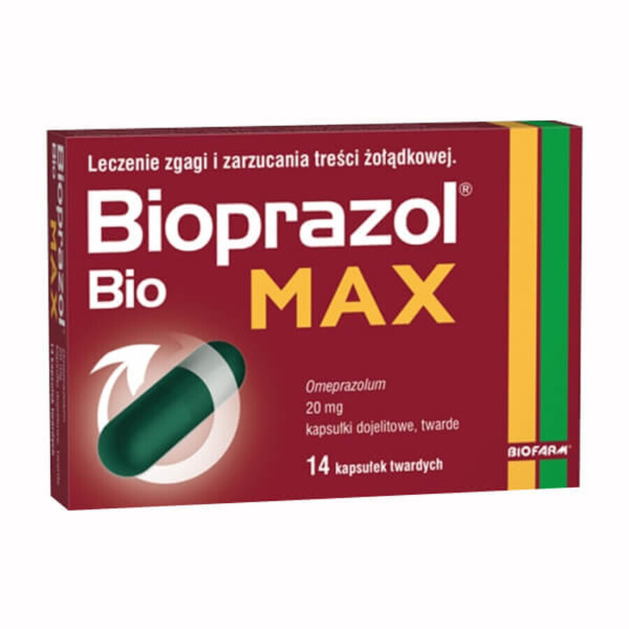 Bioprazol Bio Max 20 mg, 14 capsule rigide gastroresistenti