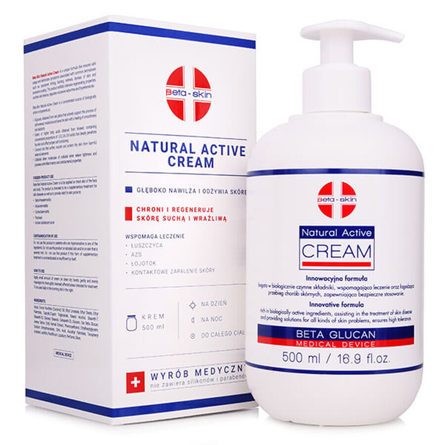 Beta-Skin Natuurlijke Actieve Crème, lichaamscrème, 500 ml