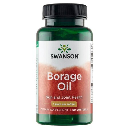 Swanson Borage Oil, olio di semi di borragine 1000 mg, 60 capsule in gel