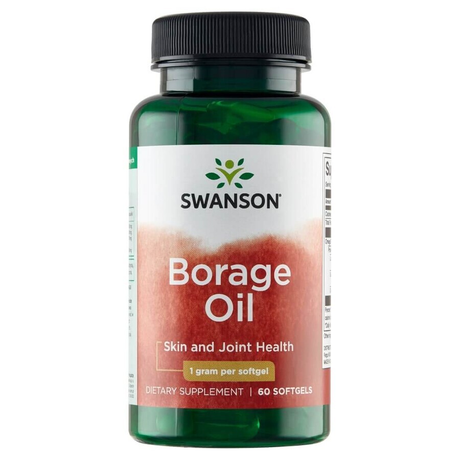 Swanson Borage Oil, olio di semi di borragine 1000 mg, 60 capsule in gel