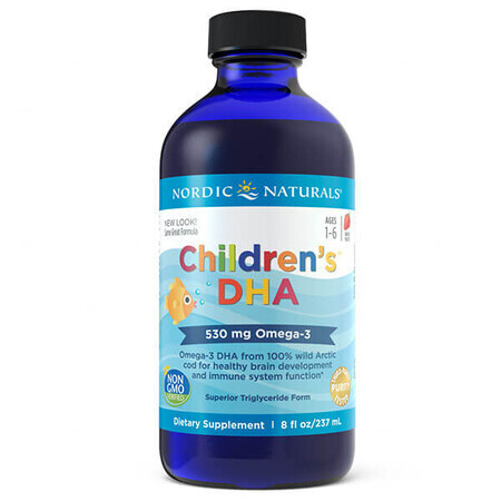 Nordic Naturals Children's DHA Omega-3, per bambini da 1 a 6 anni, gusto fragola, 237 ml