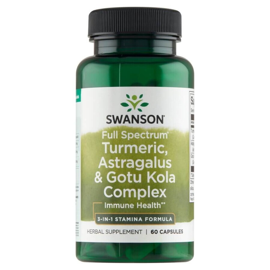 Swanson Vollspektrum Kurkuma Astragalus &amp; Gotu Kola Komplex, 60 Kapseln