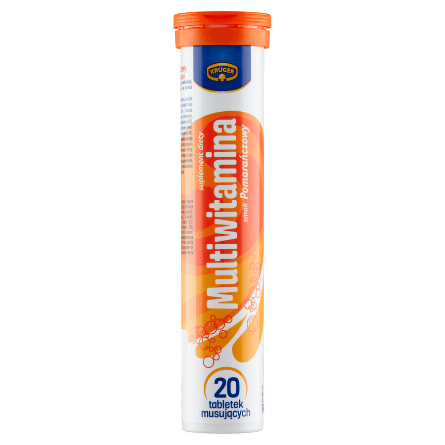 Kruger Multivitaminico, gusto arancia, 20 compresse effervescenti