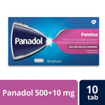 Panadol Femina 500 mg + 10 mg, 10 compresse rivestite con film