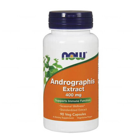 Now Foods Estratto di Andrographis 400 mg, chinaberry, 90 capsule vegetali